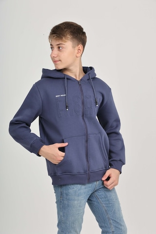 Toontoy Erkek Çocuk Luxury Baskılı Hırka İndigo