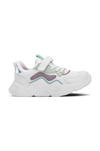 Slazenger PESO I Çocuk Cırt Cırtlı Beyaz / Lila Sneaker