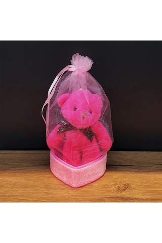 Hediyelik Pembe Tül Kese Ve Ayıcık 1 Adet