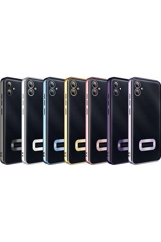 Zore Galaxy Uyumlu A05 Kılıf Kamera Korumalı Logo Gösteren Omega Kapak - Derin Mor Derin Mor