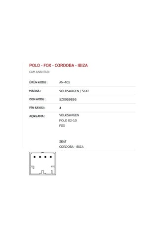 Volkswagen Vw Polo Sağ Cam Açma Kapama Anahtarı 2003 2010 Seat Cordoba İbiza Cam Açma Anahtarı 1 Adet