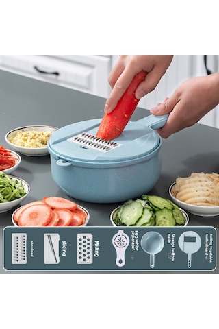 Hombey Ev Kullanıma Multifonksiyonel Mutfak Aleti: Patates Dilimleyici, Işkembecisi Ve Kesici - 6 Parça Standart Seti