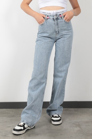 Giysa Jb Beli Lastikli Wide Leg Jean Kar Yıkama