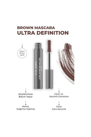 Alix Avien Dolgun Kirpik Kıvrım Ve Hacim Verici Kalıcı Etkili Kahverengi Maskara-ultra Definiton Mascara Brown