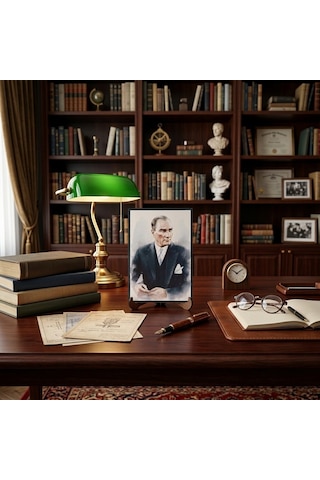 Atatürk Masaüstü Ahşap Tablo - Kabartmalı Baskı Şık Hediyelik 11x16 Cm No 1 3 Parça