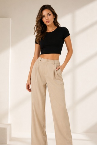 Loule Kadın 3'lü Bisiklet Yaka Kısa Kollu Crop Top Siyah %92 Pamuk