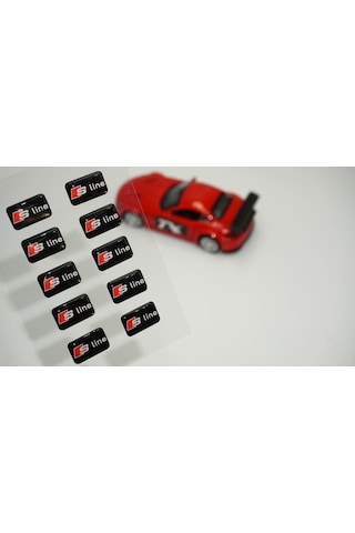 Audi S Line Logo 3D Cam Açma Torpido Konsol Ayna Çıkartma Seti