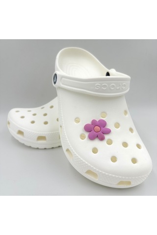 Crocs Terlik Süsü Ve Aksesuarı , Çanta Süsü Jibbitz 3d Çiçek 02 Logo Aksesuar Pembe-turuncu
