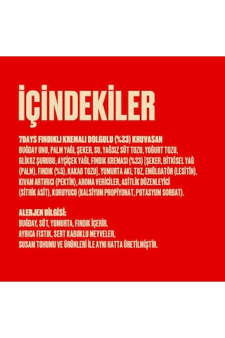 7 Days Fındıklı Kruvasan 24 x 60 G