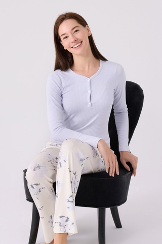 Pierre Cardin Kadın Mavi Pijama Takımı Pc8884-s-v1 Mavi