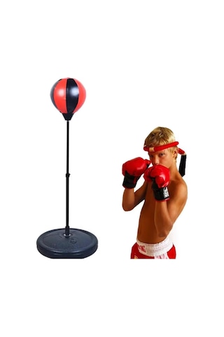 Clifton Boks Standı 90-120 Cm, Refleks Topu, Eldiven Seti, Siyah Çok Renkli