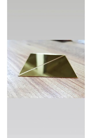 3d Ayna Çıkartmaları Üçgen Aynalı Pleksi Gold Duvar Dekoru 60'lı Gold