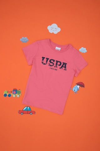 U.S. Polo Assn. Erkek Çocuk Pembe Basic Bisiklet Yaka Tişört 50306512-VR167