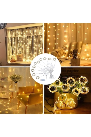 Buffer Uzaktan Kumandalı Led Perdeye Takılabilen Kancalı Işık Usb 3x3 Metre Peri Perde Led Gün Işığı