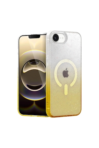 Mey İthalat iPhone Uyumlu 16e Pummel Shiny Magsafe Kapak - Gold