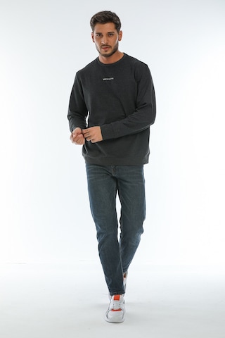 Süperlife Erkek Bisiklet Yaka Regular Fit Brooklyn Baskılı İnce Sweatshirt Spr22sw132 Antrasit