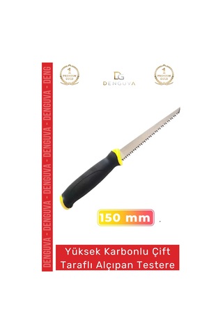Dayanıklı Ergonomik Tutuş 150 Mm Yüksek Karbonlu Çelik Çift Taraflı Alçıpan Testere