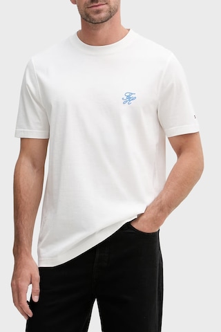 Tommy Hilfiger Logolu Pamuklu Regular Fit Bisiklet Yaka T Shirt Erkek T Shirt Mw0mw43066 Ybl Beyaz