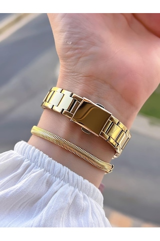 Ferrucci Çelik Kordon 2 Yıl Garantili Yeni Sezon 30 Mt Suya Dayanıklı Kadın Kol Saati B.03412.m08 Sarı