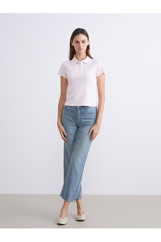 Lcw Everyday Pembe Polo Yaka Kadın Tişört