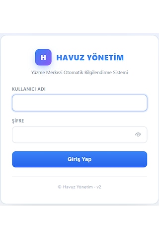 Mesajcı Havuz & Yüzme Merkezi Otomatik Bildirim Modülü