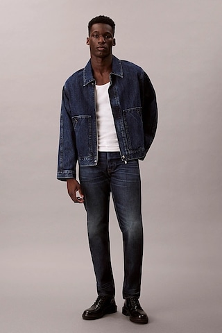 Calvin Klein Erkek Slim Tapered Fit Termal Kumaşlı Jean Pantolon - Koyu Mavi Dark Crescent