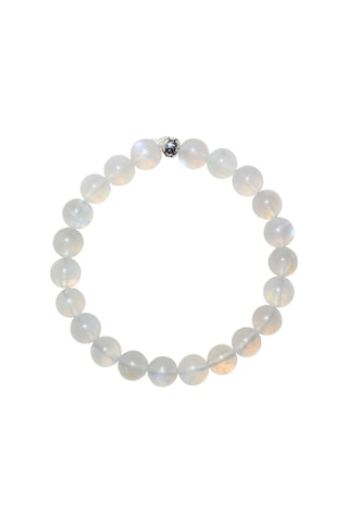 Ay Taşı Bileklik Doğaltaş 8mm Unisex Aaa Kalite Beyaz 21cm Yuvarlak Kesim Sezgi Taşı