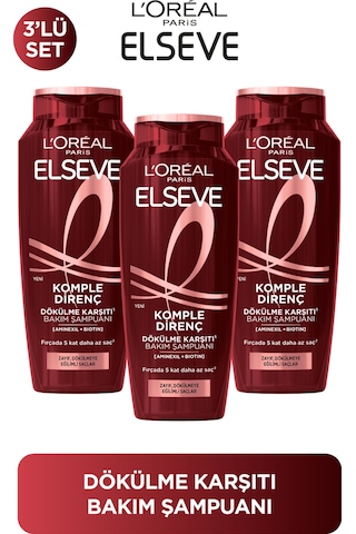 ELSEVE 3'lü L'Oréal Paris Elseve Komple Direnç Dökülme Karşıtı Bakım Şampuanı 400 ml