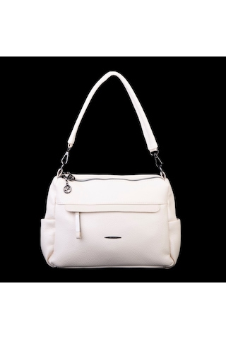 Nas Bag Çok Gözlü Yumuşak Ve Hafif Yapılı Çift Askılı Omuz Ve Çapraz Çanta 30x24 Cm Krem Lopez