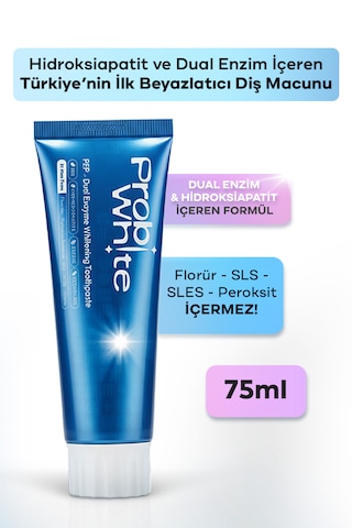Probiwhite Beyazlatıcı Diş Macunu-pap Teknolojili,mikro Hidroksiapatit+enzim Formül,vegan Beyazlatma