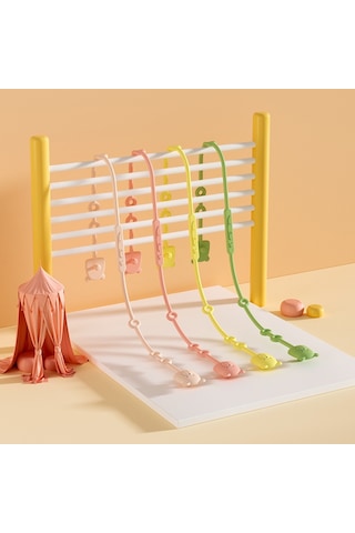 Sones Ayı Silikon Emzik Zinciri Bebek Diş Kaşıyıcı Oyuncak Düşme Önleyici Halat Emzik Klipsi Sarı