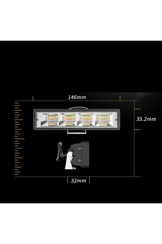 Off Road 12-24v Oto Gündüz Led 6 İnç 24 Led Çift Renk Beyaz Sarı
