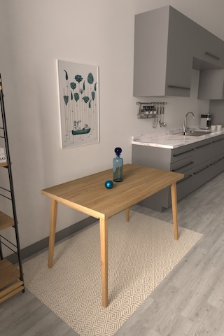 Vilinze Avanos Sabit Naturel Ahşap Mdf Mutfak Masası - 70x120 Cm