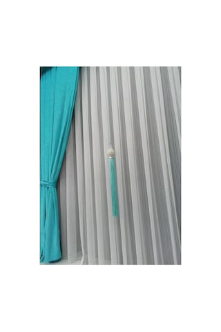 Zincir Desenli Etekleri Kurşunlu 1-2,5 Normal Pileli 575 X 200 Cm Tül Perde Kırık Beyaz