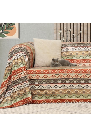 Latuda Concept Softmicro Boho Etnik Desenli Mikrofiber Koltuk Örtüsü Ve Tv Battaniyesi, Koltuk Şalı, Kaymaz 130x180 Genel
