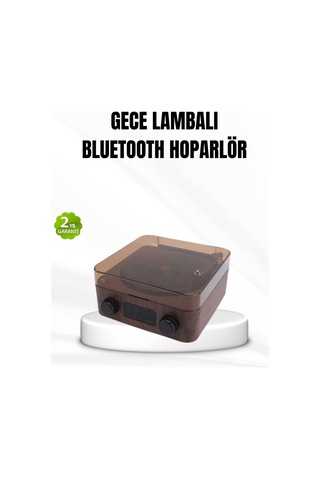 Bluetooth Hoparlörlü Gece Lambası Dijital Saat Ve Ambiyans Işığı