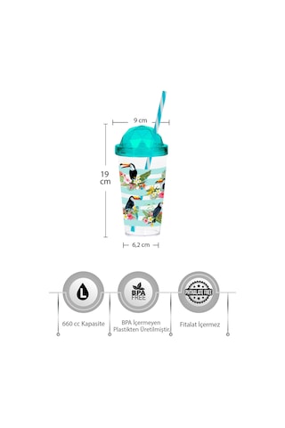 Herevin Elmas Kapak Desenli Pipetli Bardak 660Cc-tropical