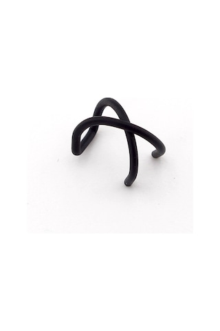 Mat Siyah Renkli Earcuff Kulak Kelepçesi Çapraz Sarmal Ex083 Siyah