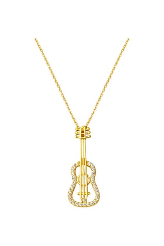 Gitar Model Kadın Altın Kolye