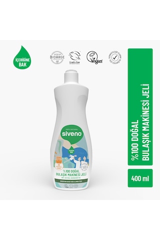 Siveno %100 Doğal Bulaşık Makinesi Jeli Kireç Önleyici & Temizleyici Limon Tuzu Noniyonik Yüzey Aktif 400 ML