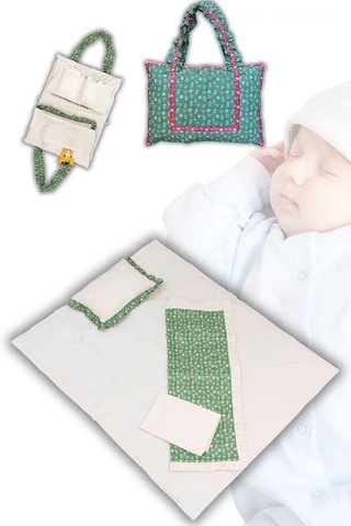 Anne Ve Bebek İçin Çok Amaçlı Seyahat Çantası Yeşil