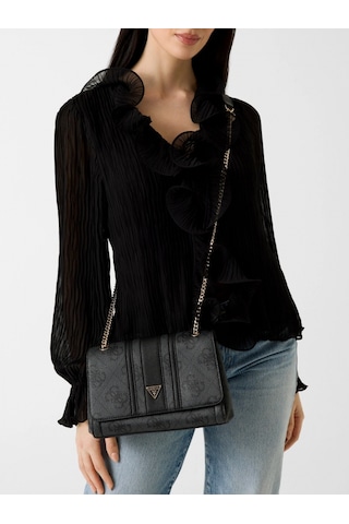 Guess Noelle Iı Dönüştürülebilir Kapaklı Çapraz Askılı Kadın Antrasit Omuz Çantası Hwss9672210-clo