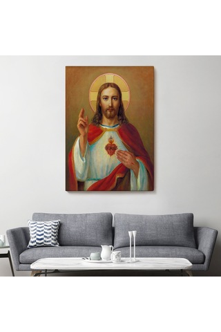İsa'nın En Kutsal Kalbi Tablosu - The Most Sacred Heart Of Jesus-6478 50 X 70