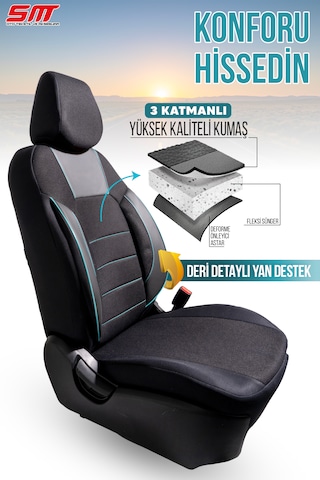 Era Serisi Universal Oto Koltuk Kılıfı Siyah-mavi