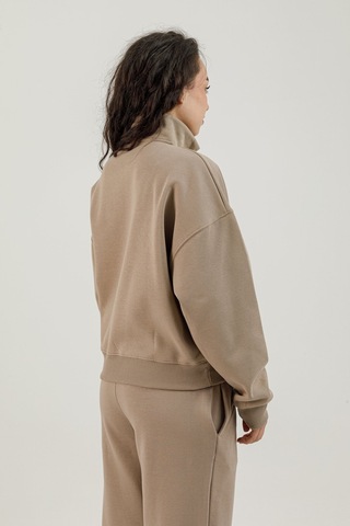 Airlife Bolder Fz.7 Yarım Fermuarlı Kadın Dik Yaka Sweatshirt Kahverengi