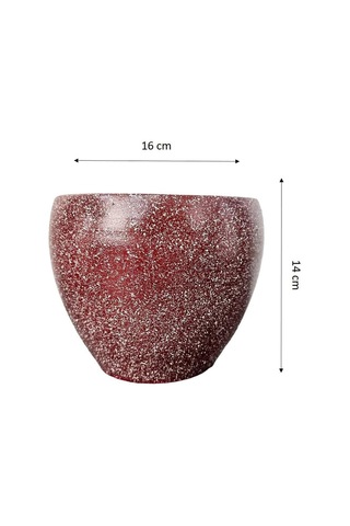 Lexroo Bitki Tasarımı Ev Dekorasyon Bordo Granit Toprak Saksı Saksılık Salon Çiçeklik - 15 Cm