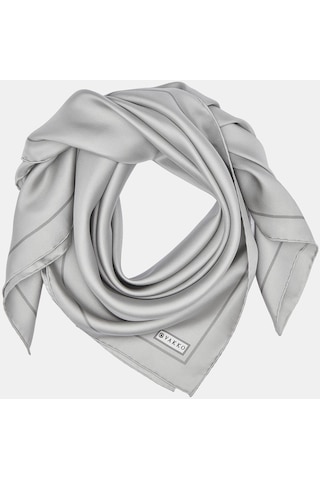 Vakko Düz Twill İpek Eşarp - Gri - Gri