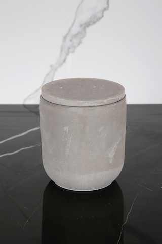 Mermer Desenli Beton Pamukluk Kapaklı Kutu Dekoratif Kutu Beton Gri