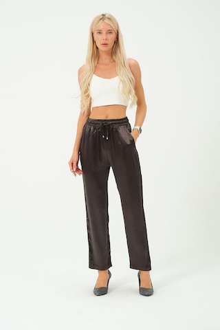 Rich Kadın Yüksek Bel Parlak Saten Pantalon Çok Renkli