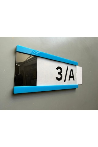 Okul Sınıf Kapı Numarası Ve İsimliği 21 X 9 Cm - Açık Mavi Kolay Değiştirilebilir